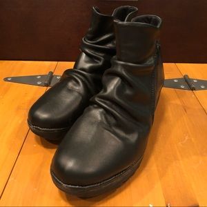 Cute black ankle wedge boots